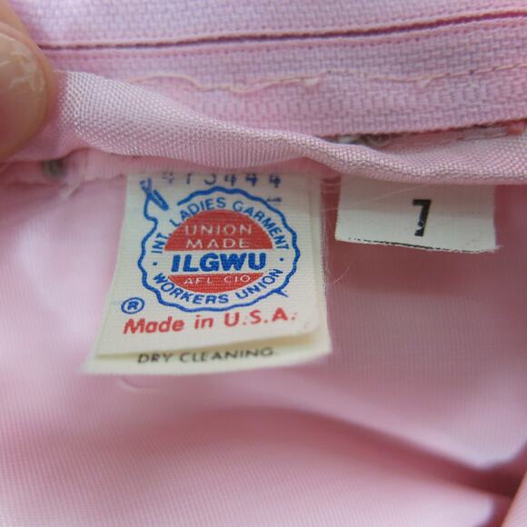 VINTAGE 1970's Formal Ball Gown Size 7 Halter Sequins Tulle Pink Barbie Glam - Picture 9 of 12